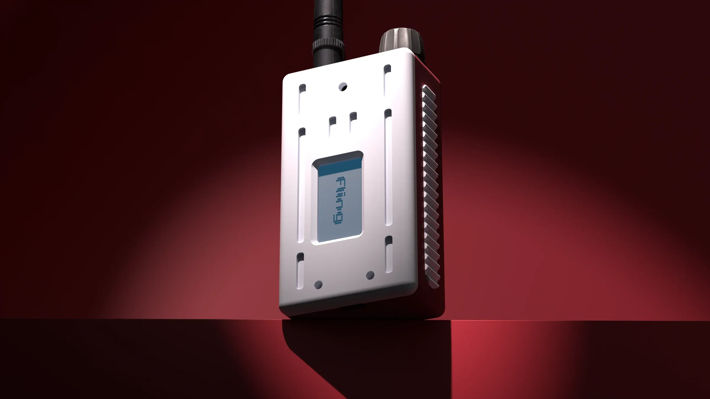 The Fling Ranger Node, a white handheld device with an antenna and a small screen showing "fling"